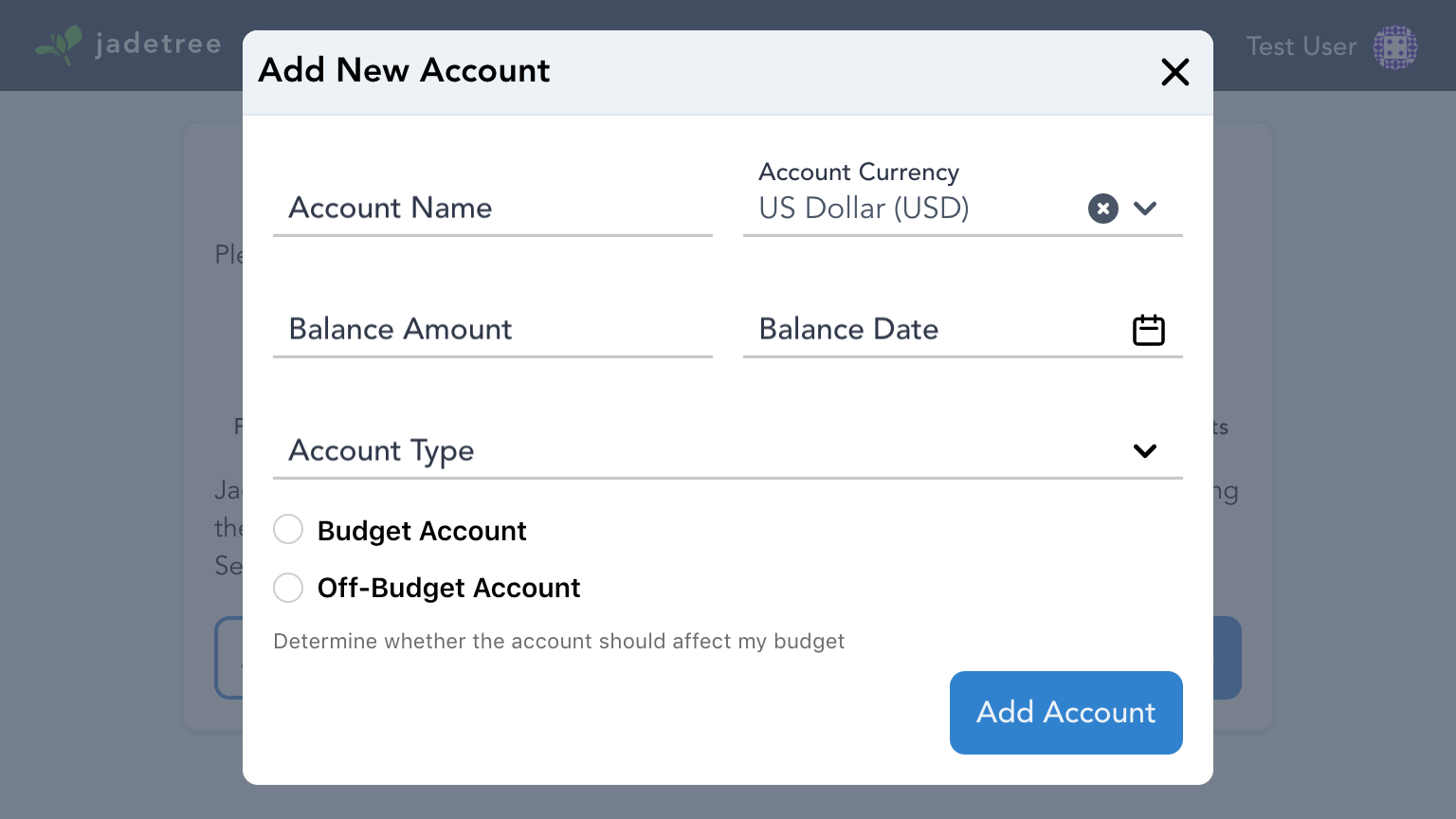 Add Account Dialog