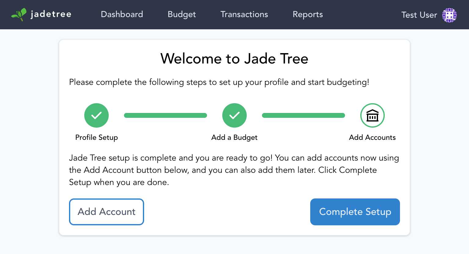 User Onboarding Account Screen